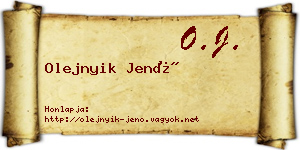 Olejnyik Jenő névjegykártya